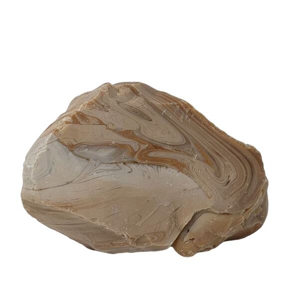 Carmel Chocolate Coffee Swirl Art Glass Cullet Slag Glass #5XL158 - Picture 4 of 5